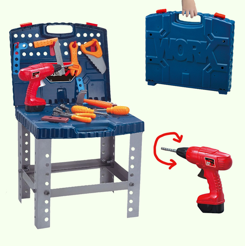 Take-Along Workbench Toy Blue &&nbsp;Grey
